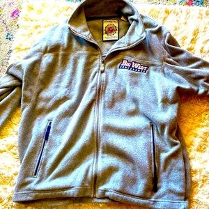 AEROPOSTALE BIG WEST CONFERENCE JACKET MEN’S GRAY FULL ZIP UP POLYESTER …